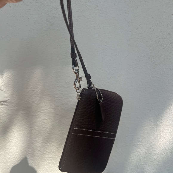 Coach Brown Leather Wristlet - Picture 4 of 7
